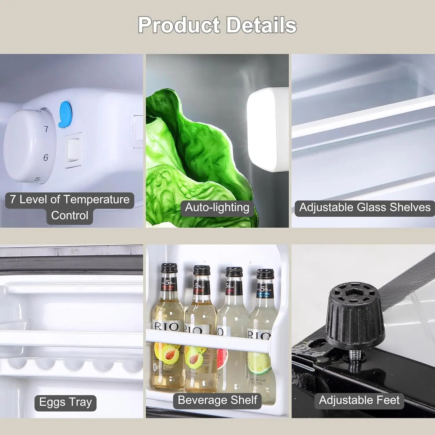 3.8 Cu.Ft Small Refrigerator with Freezer, Mini Fridge Double Door,Energy-Efficient, Large Capacity, Ideal for Office, Dorm