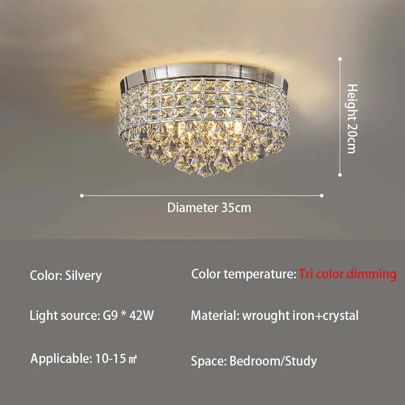 Modern LED Crystals Ceiling Lamp Living Room Decoration Bedroom Lustre Ceiling Lights Art Deco Led Chandelier Lighting Fixtures