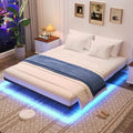 King Size Bed Frame with Smart LED Lights, Heavy Duty Modern Metal Platform Bed - Easy Assembly, Noise-Free