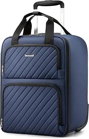 Lightweight Soft Sided Spinner Personal Item Underseat Carry-On Luggage - Stylish Suitcase for Air Travel