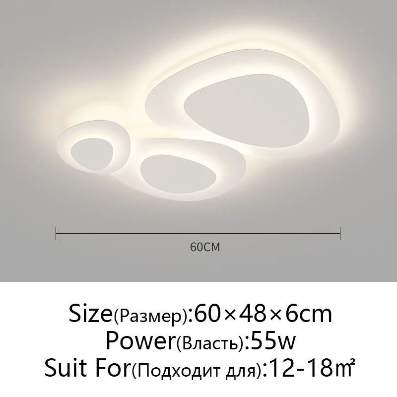 Modern and Simple White LED Ceiling Lamp Milk White Wind Living Room Dining Room Lamp Bedroom Kitchen Ceiling Lamp Indoor Lighti