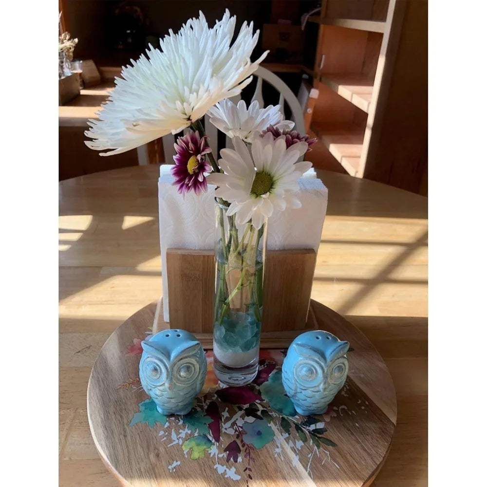Clear Skinny Narrow Hurricane Vases for Wedding Centerpieces, Bulk Floral Containers, Height 8, Width 2, Ideal Standard Glass Cy