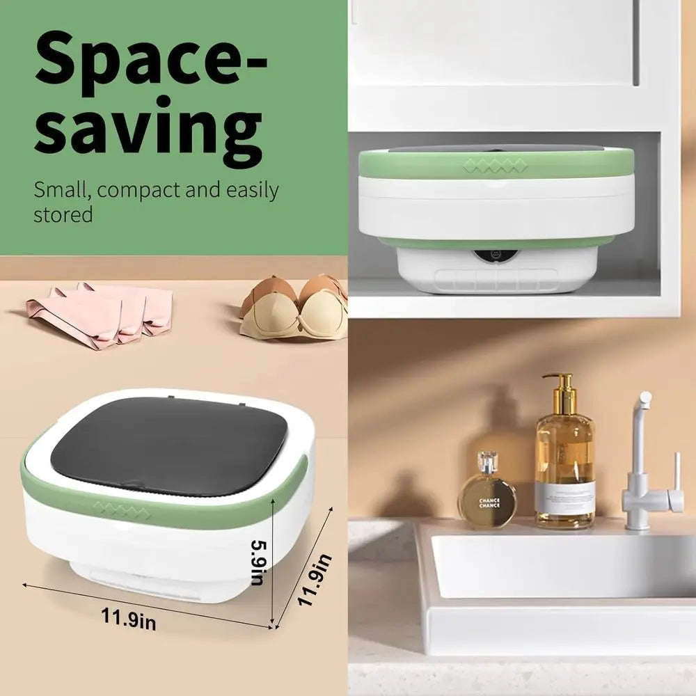 Portable Mini Washing Machine, Washer and Dryer with 3 Cycles Deep Cleaning, Upgraded Small Collapsible Laundry for Home and Tra