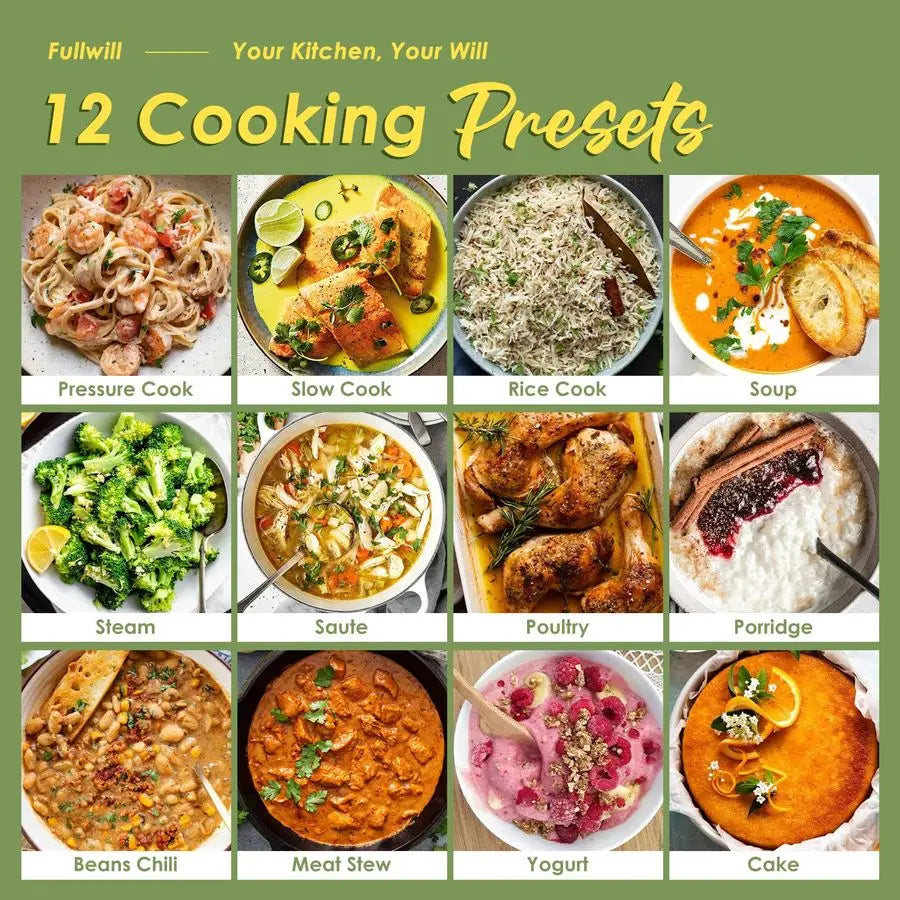 9in1 Electric Pressure Cooker2025 Upgraded, 12 Presets Instant Multi Cooker, Olla de Presion Nonstick Pot 6 Quarts