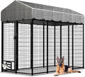 Heavy-Duty Outdoor Dog Run Enclosure with Roof - 8x4x6 Feet Large Dog Kennel, Heavy Gauge Steel Playpen for Dogs