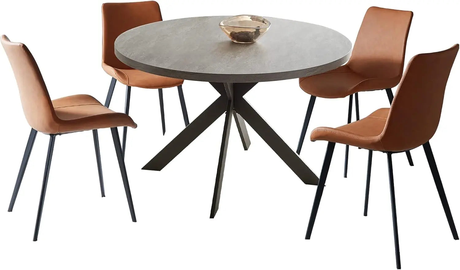 47" Round Dining Table Set, Mid Century Modern Round Dining Table for 4-6 Person, Steel Legs,Leisure Coffee Table for,Customized