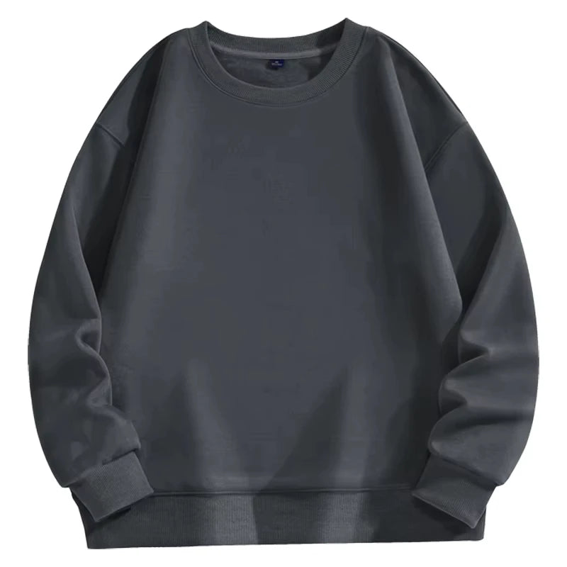 Loose Casual Sweatshirt Men's Solid Color Autumn and Winter Hot-selling Simple and Comfortable Unisex Round-neck Sweatshirt