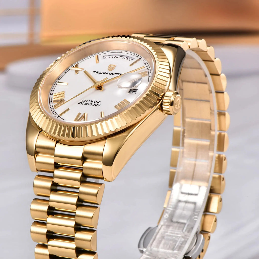 2025 New PAGANI DESIGN DD36 Gold White Automatic Mechanical Watches Men ST16 Movt AR Sapphire Glass Wristwatch Men For Gift Box