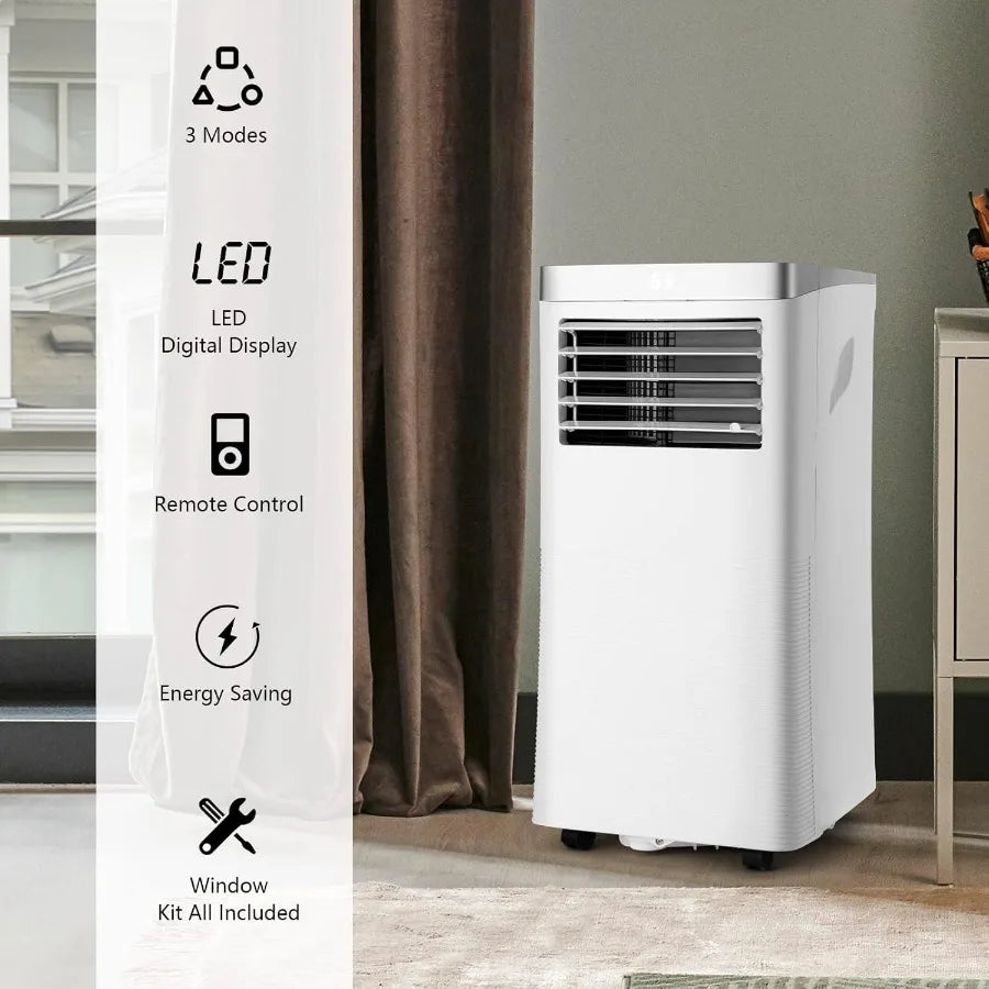 Portable Air Conditioners 8000 BTU AC Cooling Unit with Fan Dehumidifier Remote Control 24H Timer Window Kit Standing AC for Be