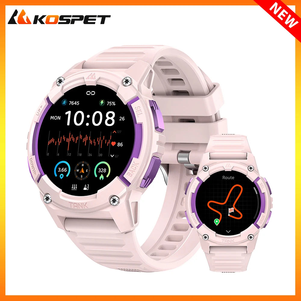 KOSPET TANK S2 GPS Smart Watches For Women Altimeter Barometer Compass Bluetooth Call AMOLED IP69K Waterproof Digital Smartwatch