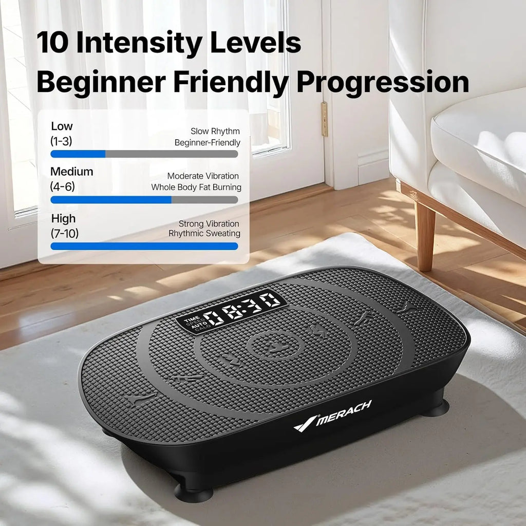 Curved Vibration Plate Exercise Machine for Lymphatic Drainage & Weight Loss with LED Calorie Display, Home Workout Equipment