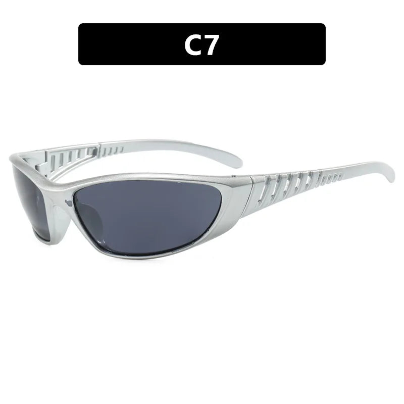 Kedun European and American Futuristic Tech Sunglasses Y2K Millennium Sunglasses Trendy Retro High-End Sunglasses Street Style