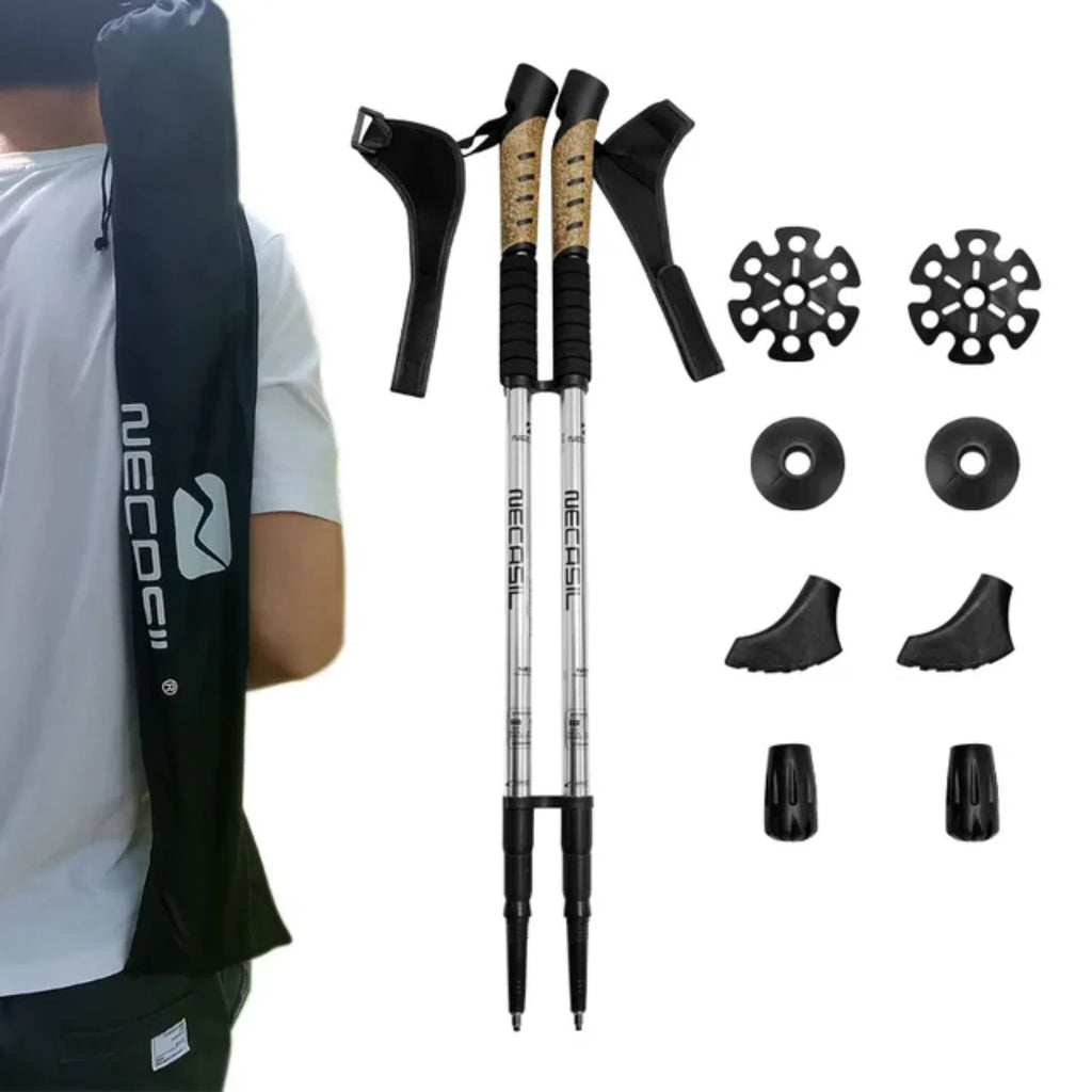 Straight Shank Mountaineering Stick 6061 Aluminum Alloy Inner Lock Mountaineering Stick G203 Nordic Off road Walking Stick Set