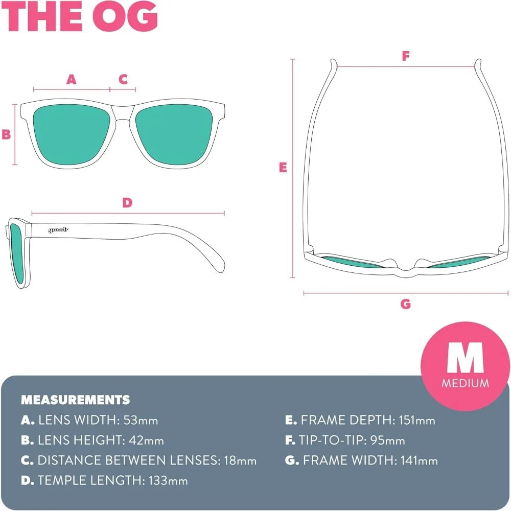 goodr Three Parts Tee Polarized for Men & Women Medium Sized (OG), Light Brown Translucent Frame with Copper Non-Reflective