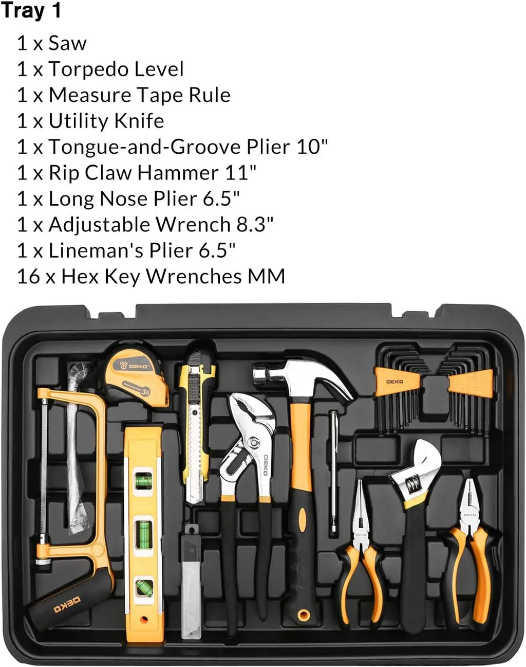 258-Piece Rolling Tool Kit with Portable Case, Wrench Set for Home and Professional Use